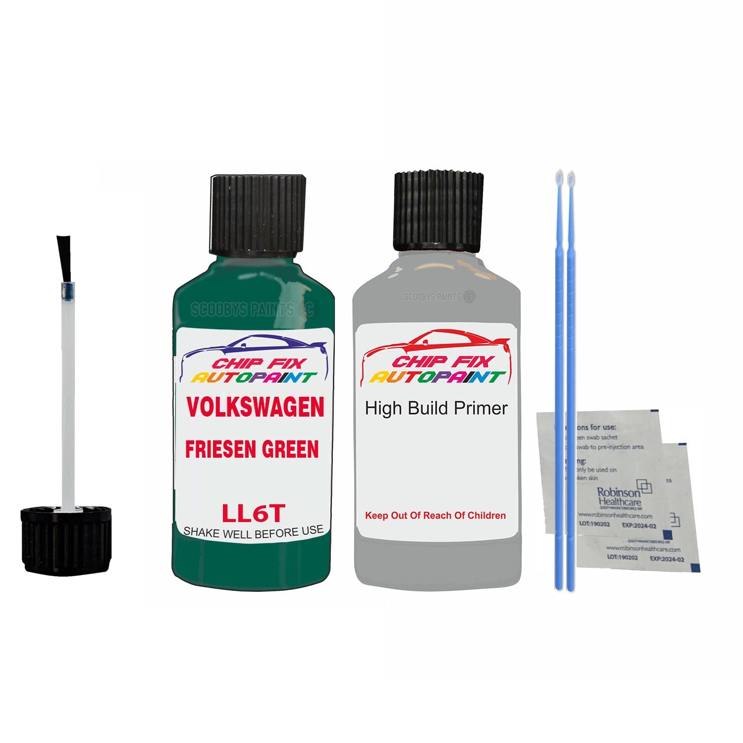 Scoobys Paints Back In The Mix Friesen Green Ll6t Compatible With Volkswagen Caravelle Camper/Van Car Touch Up Paint