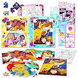 Disney Princess Puzzle Set Princess Party Favors - 11 Pack Large Princess Jigsaw Puzzle with Cinderella Stickers Disney Princess Games for Kids