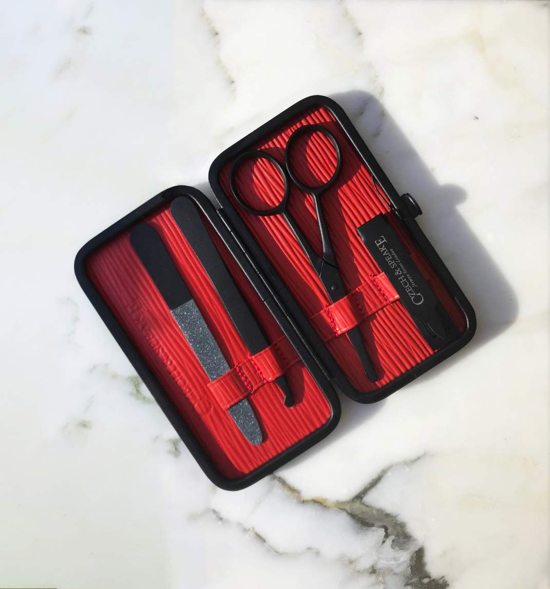 Czech & Speake Air-Safe Manicure Set in Blue & White Leather | Teflon Instruments : Health & Household