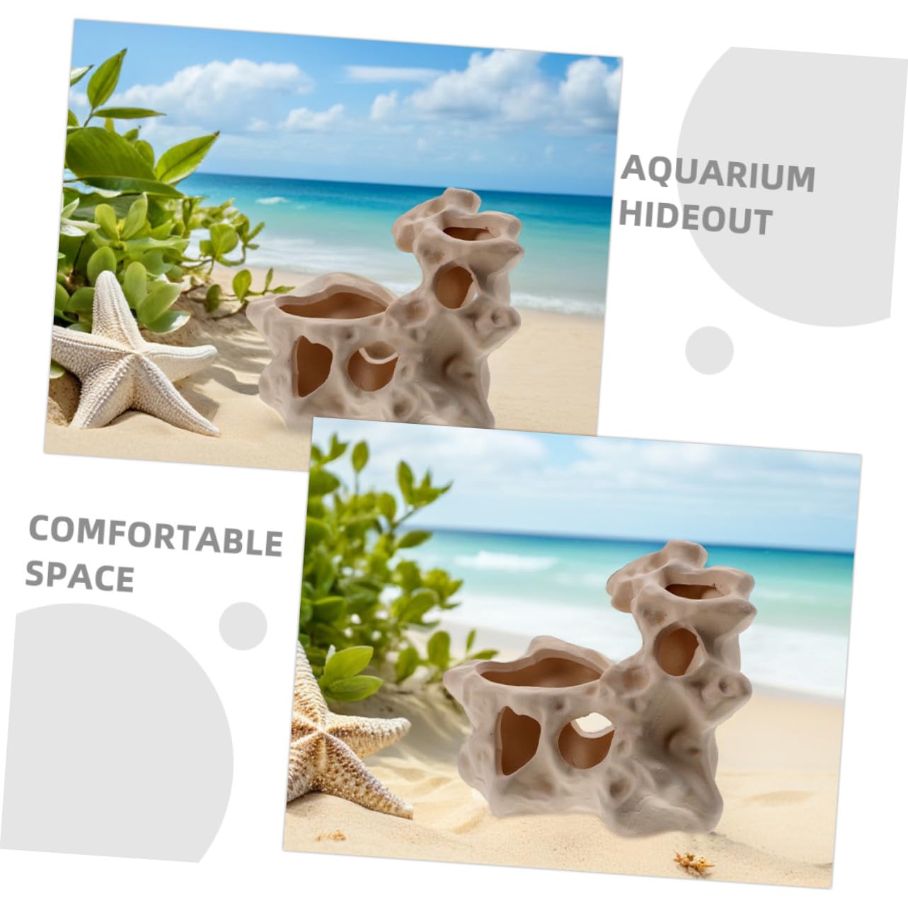 TOYANDONA 2stücke Keramik Aquarium Höhle Garnelen Versteck Betta Fisch Dekoration Natur Design Sichere Rückzugsort Verschleißfest und Farbecht für Süß und Meerwasseraquarien
