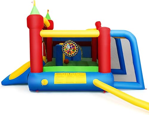 Miniatura 9 de COSTWAY Casa inflable de la despedida de los niños juega la diapositiva de salto del castillo de la bola con el soplador de 480W