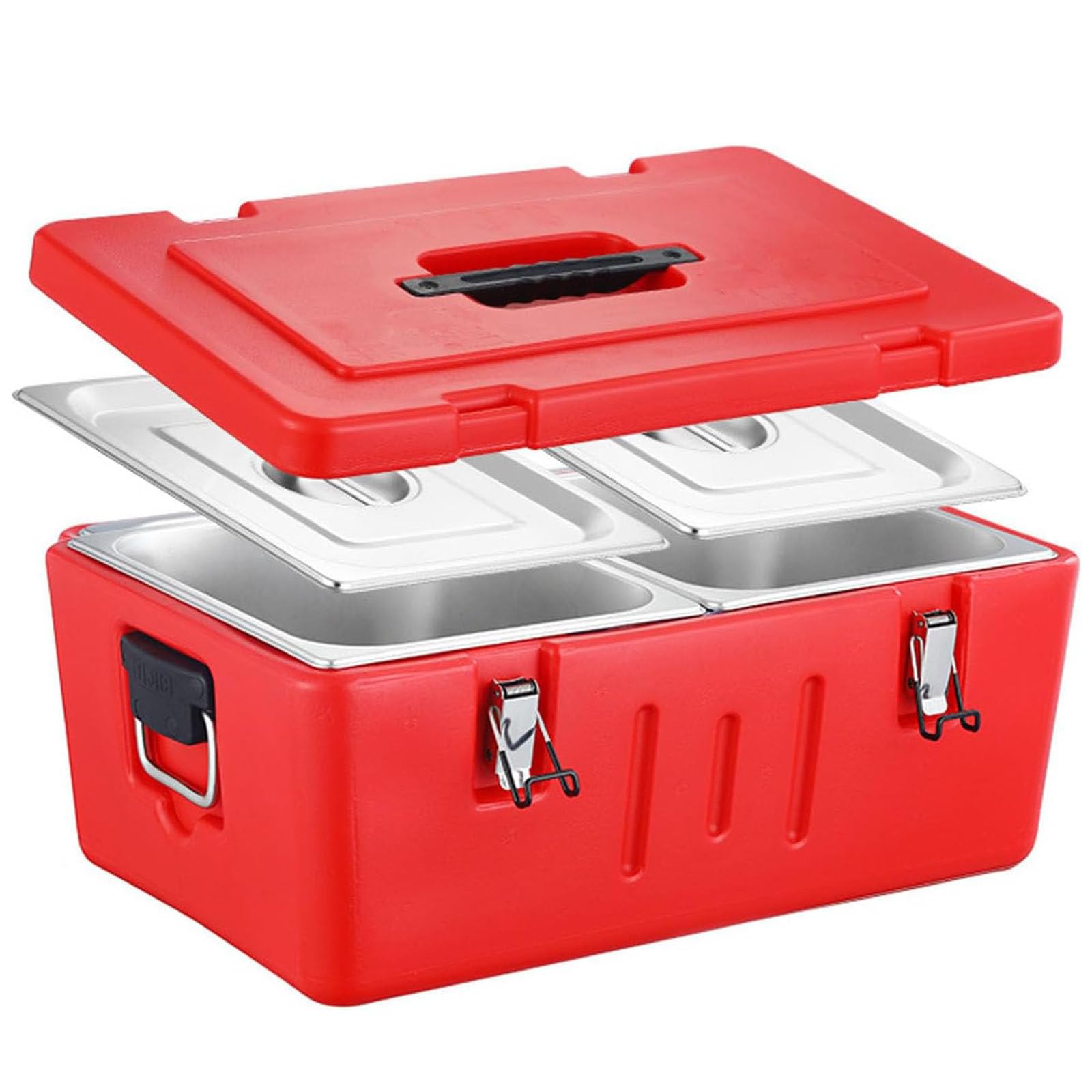 Transportador de Alimentos Isotérmico Portátil y Extraíble con Bandejas de Acero Inoxidable, Ideal para Mantener la Comida Caliente o Fría en Hoteles, Restaurantes y Hogares 2Gird