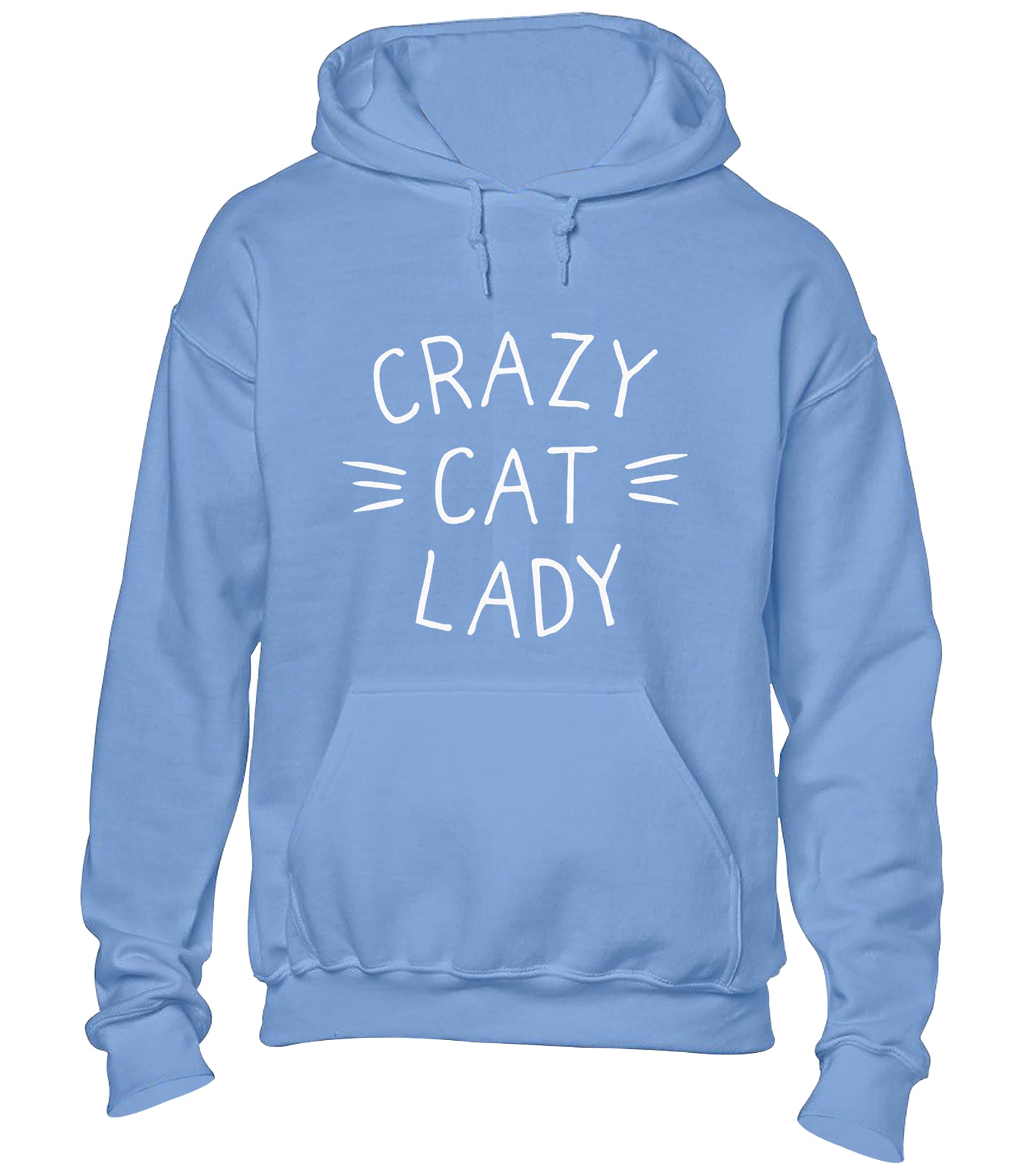Crown Designs Men's Carolina Blue Crazy Cat Lady Funny Unisex Hoodies For Wo & Teenagers - /Medium