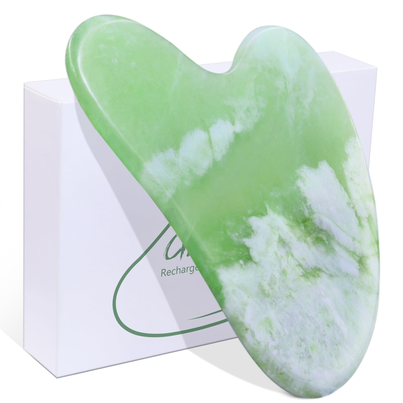 BAIMEI Gua Sha Facial Tools Face Massager, Skin Care Tools for Improving and Reducing Wrinkles, Self Care Gifts for Men and Women - Jiacui Jade