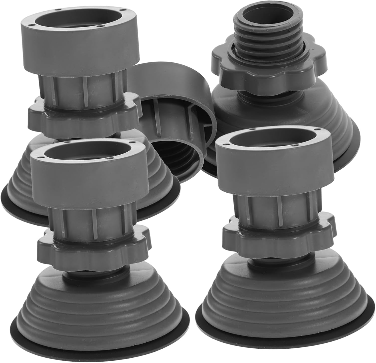 4pcs Adjustable Anti-slip Washing Machine Foot Pads Heightening Rubber Mat for Washer Dryer Fridge Vibration Absorbing Easy to Use Flexible Design