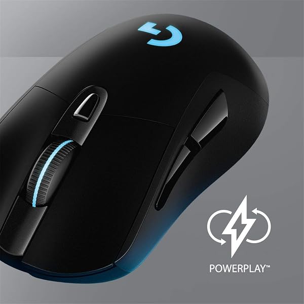 Logitech Souris de jeu sans fil G703 LIGHTSPEED, capteur HERO 25K, 25 600 DPI, RGB, poids réglables, 6 boutons programmables, autonomie prolongée, compatible PowerPlay, PC/Mac, noir - 3