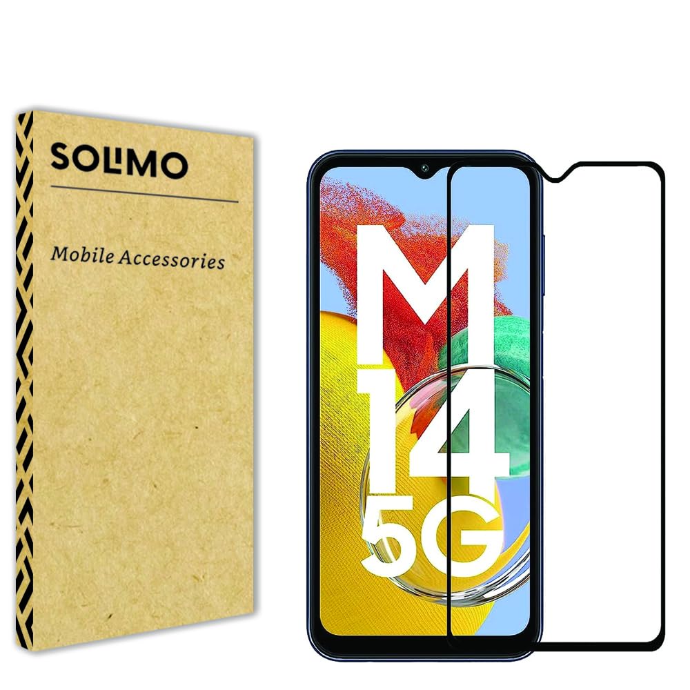 Amazon Brand - Solimo Tempered Glass Screen Protector for Samsung Galaxy M14 5G, Samsung Galaxy F14 5G, Samsung Galaxy A14 5G (2023) with Edge-To-Edge Protector Coverage | Easy Installation Kit Amazon Brand - Solimo Tempered Glass Screen Protector for Samsung Galaxy M14 5G, Samsung Galaxy F14 5G, Samsung Galaxy A14 5G (2023) with Edge-To-Edge Protector Coverage | Easy Installation Kit