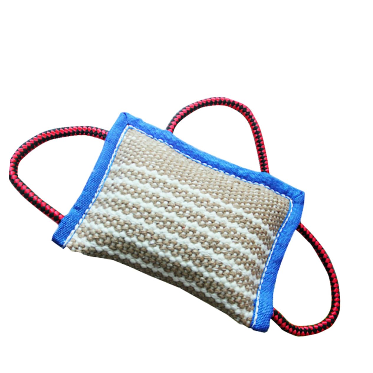 BESPORTBLE Juguetes para Masticar para Limpiar Los de Perros Juguetes para Mascotas Almohada de Yute para Morder Perros 3 Asas para Entrenamiento Y Juego de
