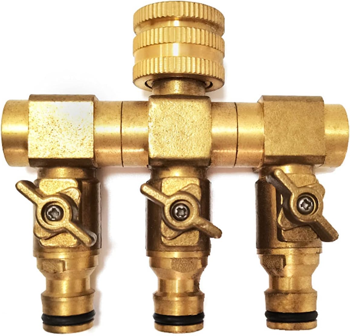 Holzsammlung Solid Brass 3 Way Double Hose Water Distributor Hose
