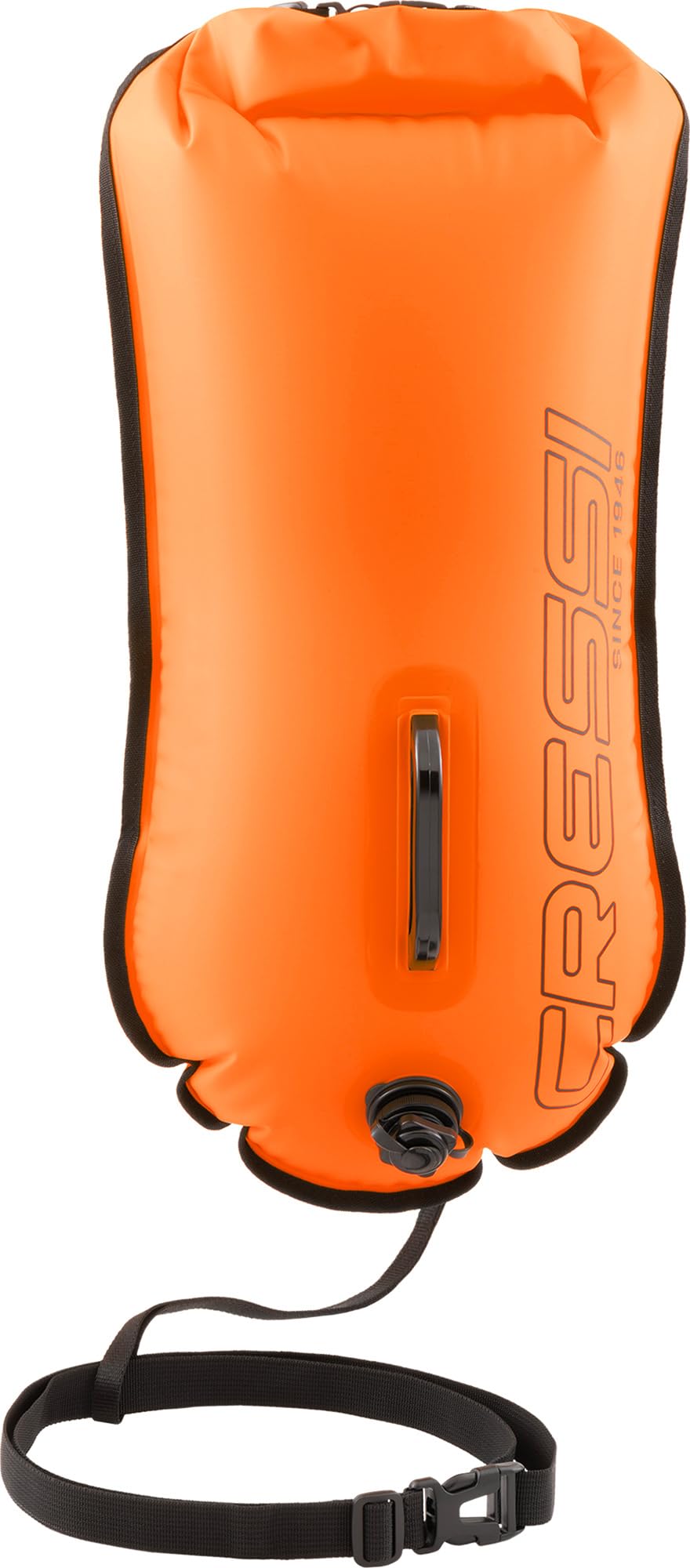 Cressi Glide Pro Swim Buoy - 28 L, Orange - High Visibility Tow Float For Open Water Swimming - Secure Waterproof Compartment for Wild Swimming Float - Adjustable Waist Belt for Adult Buoyancy Aids