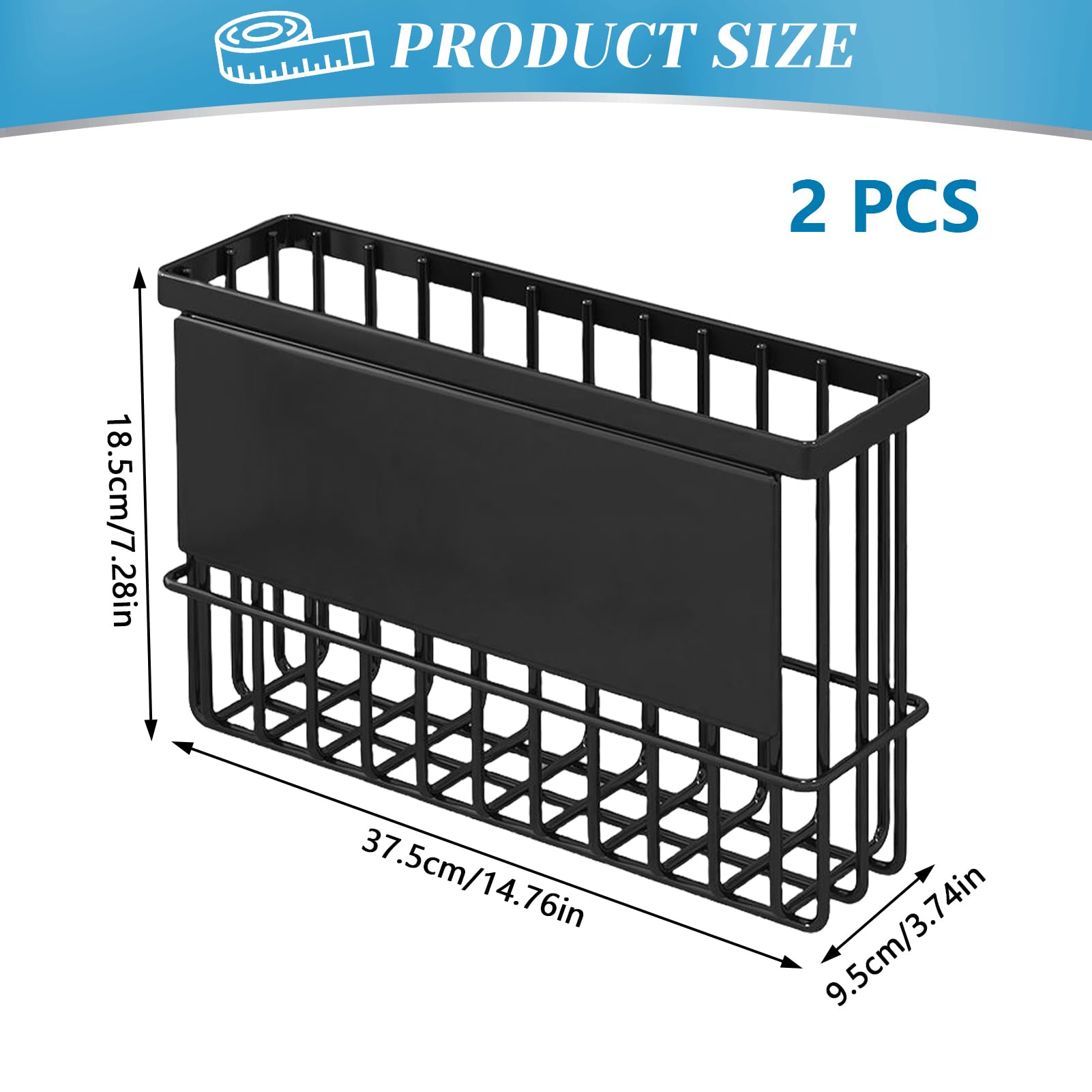 2 portaspezie magnetiche, per frigorifero, portaspezie, nero, portaspezie, portaspezie, da parete, per frigorifero, da parete, per spezie, magnetici (nero)