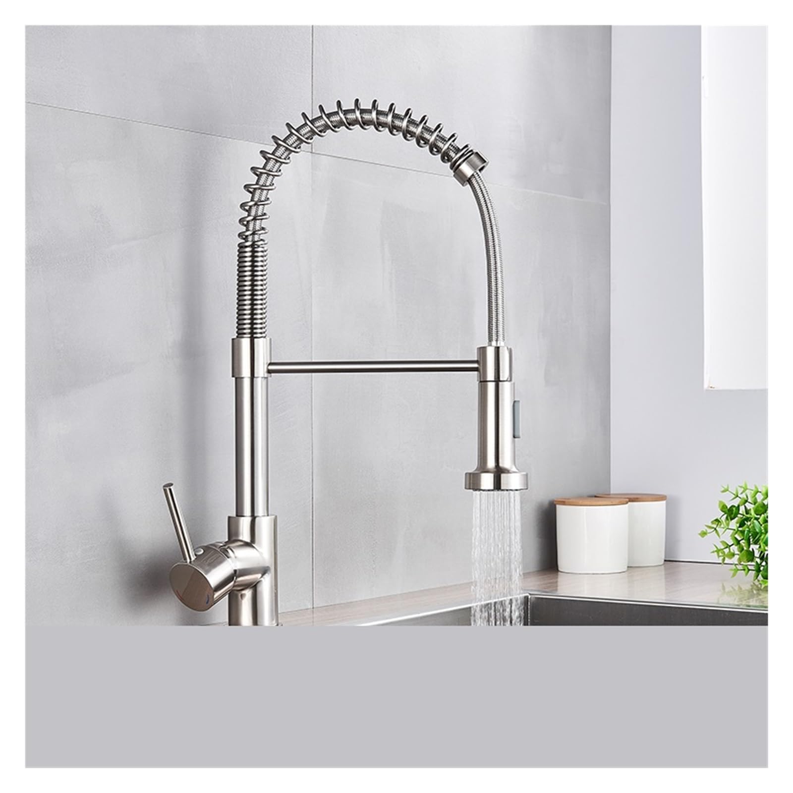 Robinet de cuisine chromé en laiton mitigeur eau chaude et froide