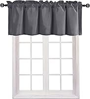 Vista 9 de JIUZHEN Cortinas de cenefa para ventana de cocina, cenefas para ventana de sala de estar/sótano, cortinas de ventana de baño, aislamiento térmico