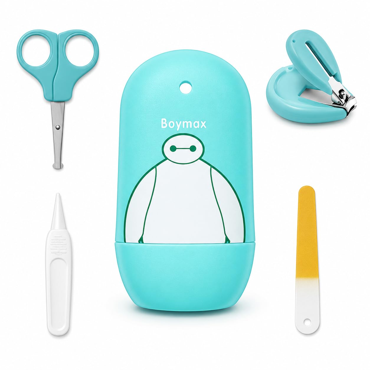 Baby Grooming Essential Nail Manicure Pedicure Cutter Safety Kit 4 in 1 Combo with Cute Printed Portable Travel Protective Case for Toddlers/Infants/New Born (0 Months+)(sea Green)-image-40