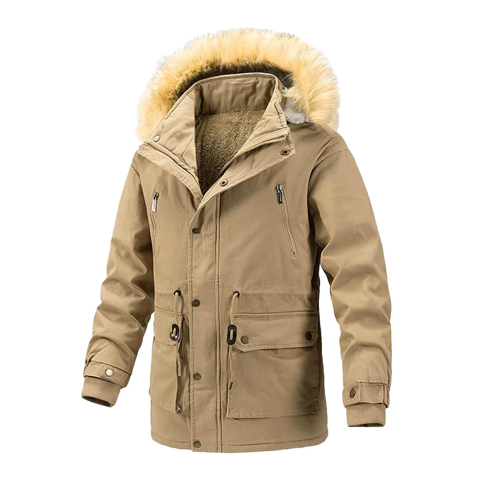 Chaquetas de Invierno para Hombre Abrigo Grueso cálido con Capucha Parka Impermeable montaña Nieve Chaqueta Cortavientos Abrigo