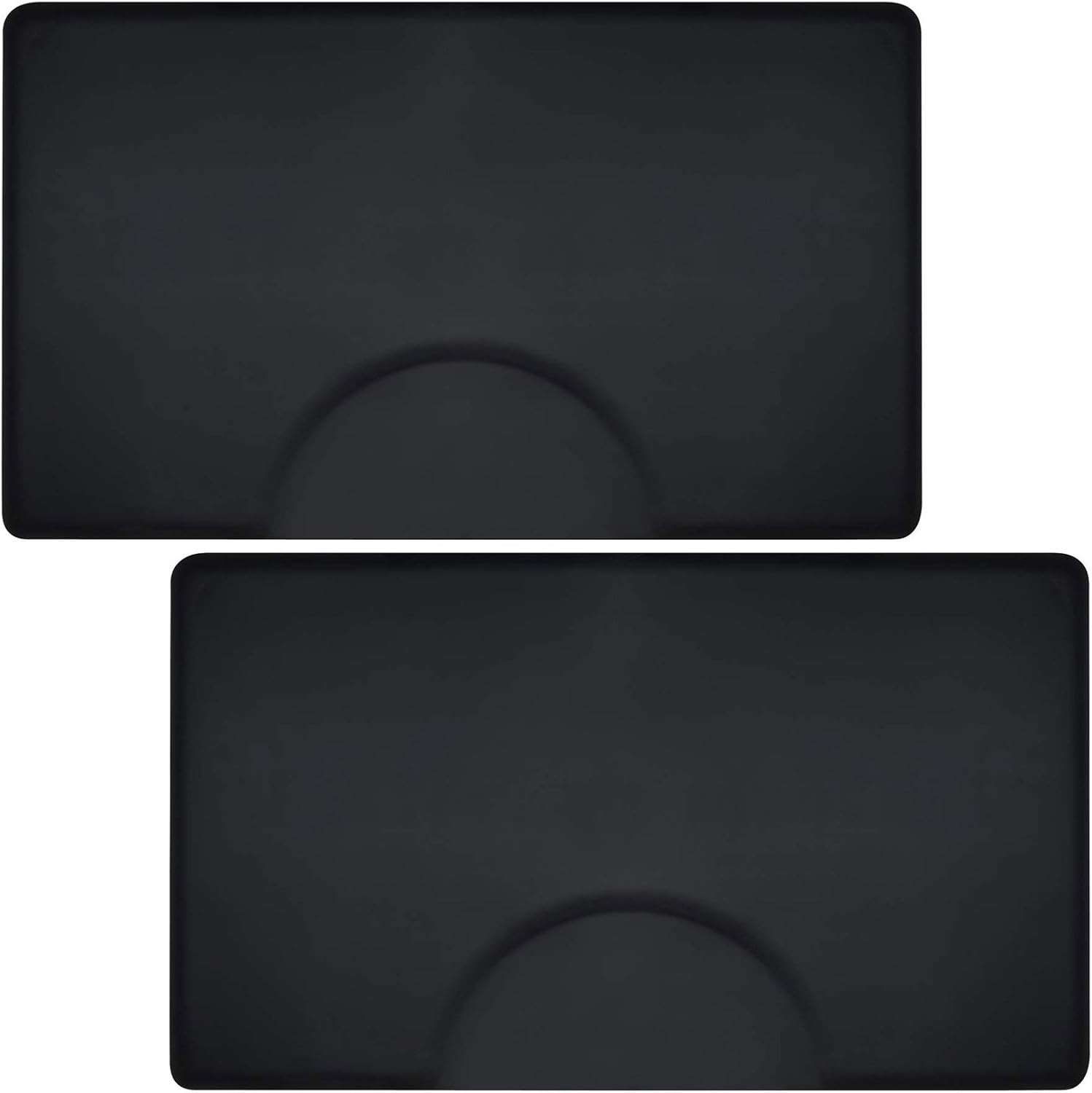 Saloniture 3 ft. x 5 ft. Salon & Barber Shop Chair Anti-Fatigue Floor Mat - Black Rectangle - 1/2 in. Thick - 2 Pack