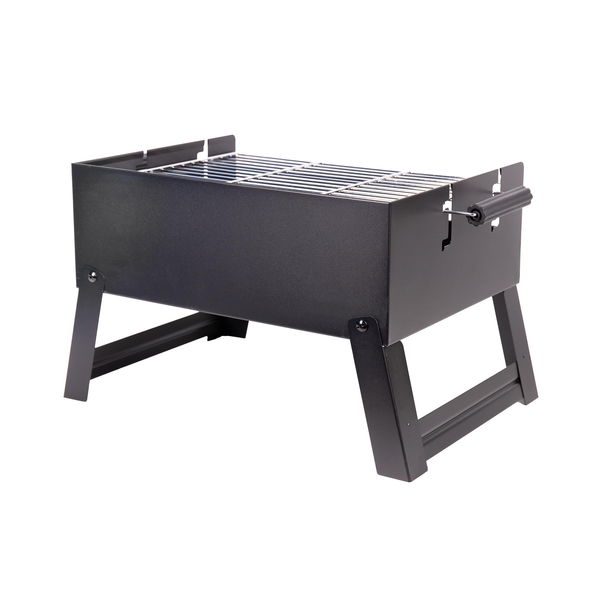Cofan Barbacoa de carbón portátil | Parrilla de acero cromado | Barbacoa plegable | Con asas laterales | Ideal para camping, jardín y terraza | Medidas: 45,5 x 34,5 x 31,5 cm