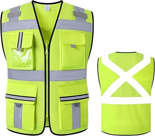 Miniatura 8 de Chalecos de alta visibilidad clase 2 con cremallera frontal y 7 bolsillos, cumple con las normas ANSIISEA