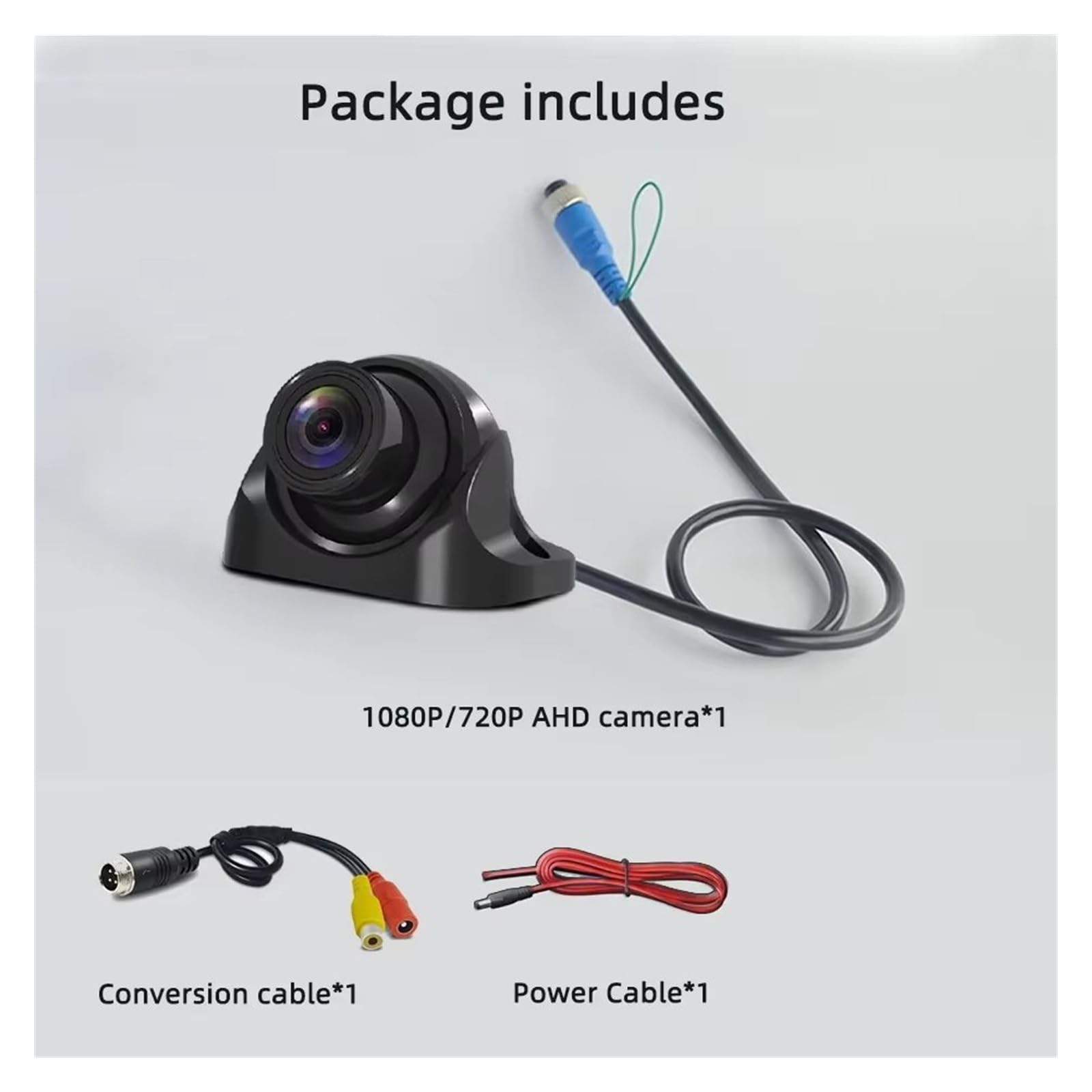Sicherungskamera Rückfahrkamera Universal AHD Full HD Nachtsicht Rückfahrkamera 1080P 720P vorne(Camera Add Cable)