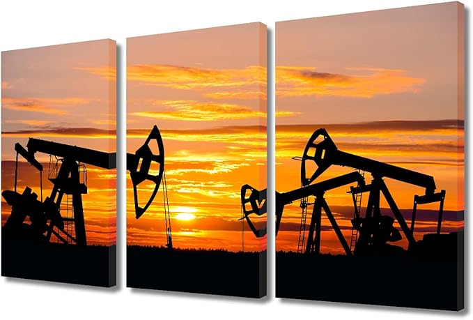 Oil Field Canvas Wall Art Industrial Landscape Wall