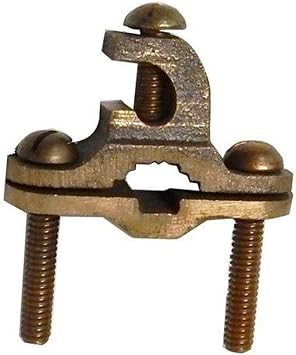 Morris 91653 Copper Ground Clamp, Lay-In Direct Burial - Parallel, 1/2-inch -1-inch Water Pipe Range, 1/2-1-inch Ground Rod Range, 3/8-1-inch Rebar Range