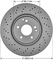 Vista 2 de Goodyear Frenos 213182GY Rotor de freno delantero con revestimiento antiox premium para Mercedes-Benz C230 07-03, C320 05-03, CLK350 09-06, SLK300