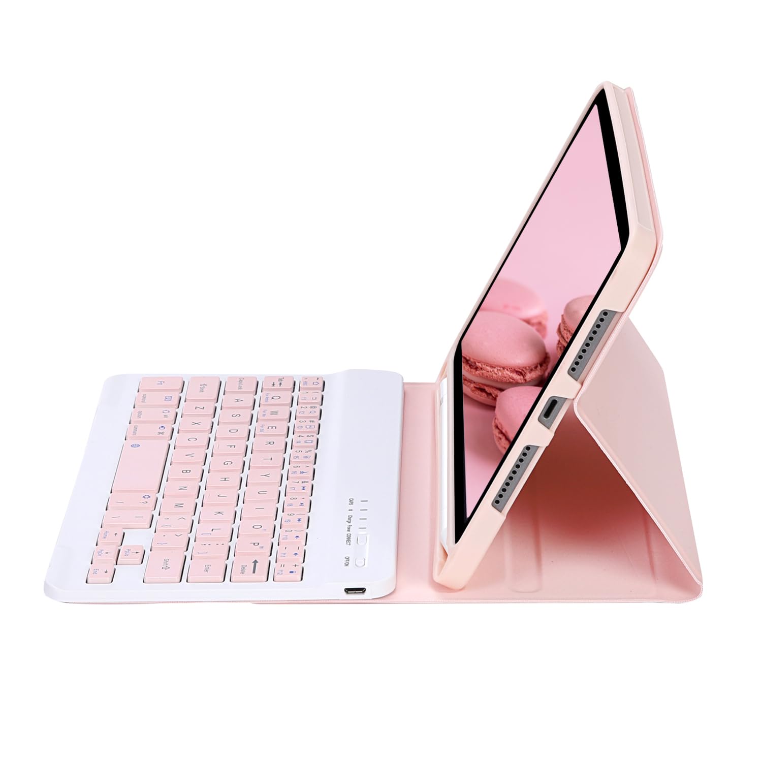 Custodia tastiera per iPad mini 5/4/3/2/1 7.9 pollici cover tastiera wireless magnetica rimovibile QWERTY per iPad mini 1/2/3/4/5 7.9"(Rosa)
