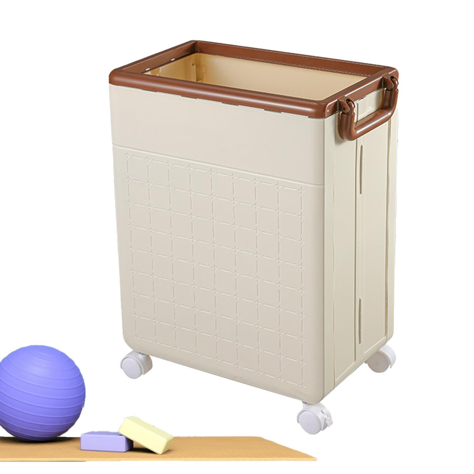 Organizador de esterilla de yoga, organizador plegable multiusos | almacenamiento portátil con ruedas y asa, equipo de entrenamiento para gimnasio en casa