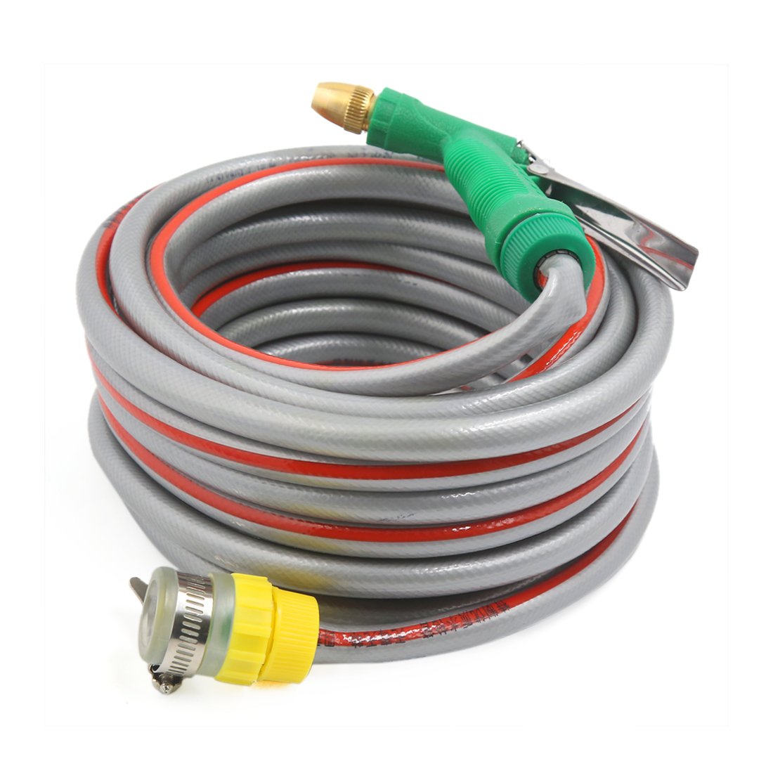 Ruilogod 32.8 ft grigio rosso ad alta pressione ottone ugello spruzzatore pistola per auto per acqua