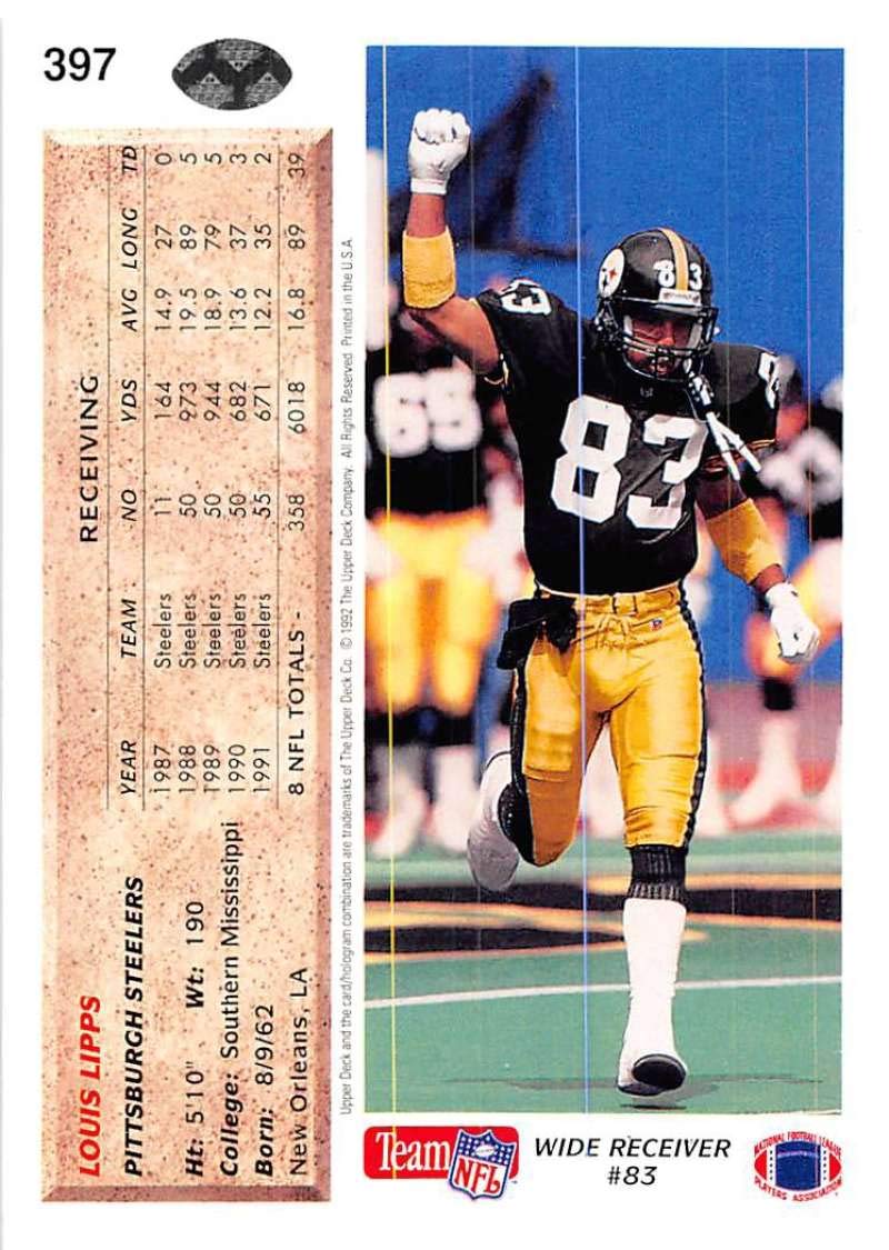 Amazon.com: 1992 Upper Deck Football #397 Louis Lipps