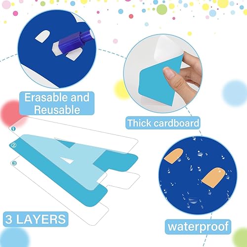 Vista 39 de Juego de 150 letras grandes de 6 pulgadas y puntuación, colorido alfabeto recortado para el aula para exhibir tablón de anuncios, escuela en casa