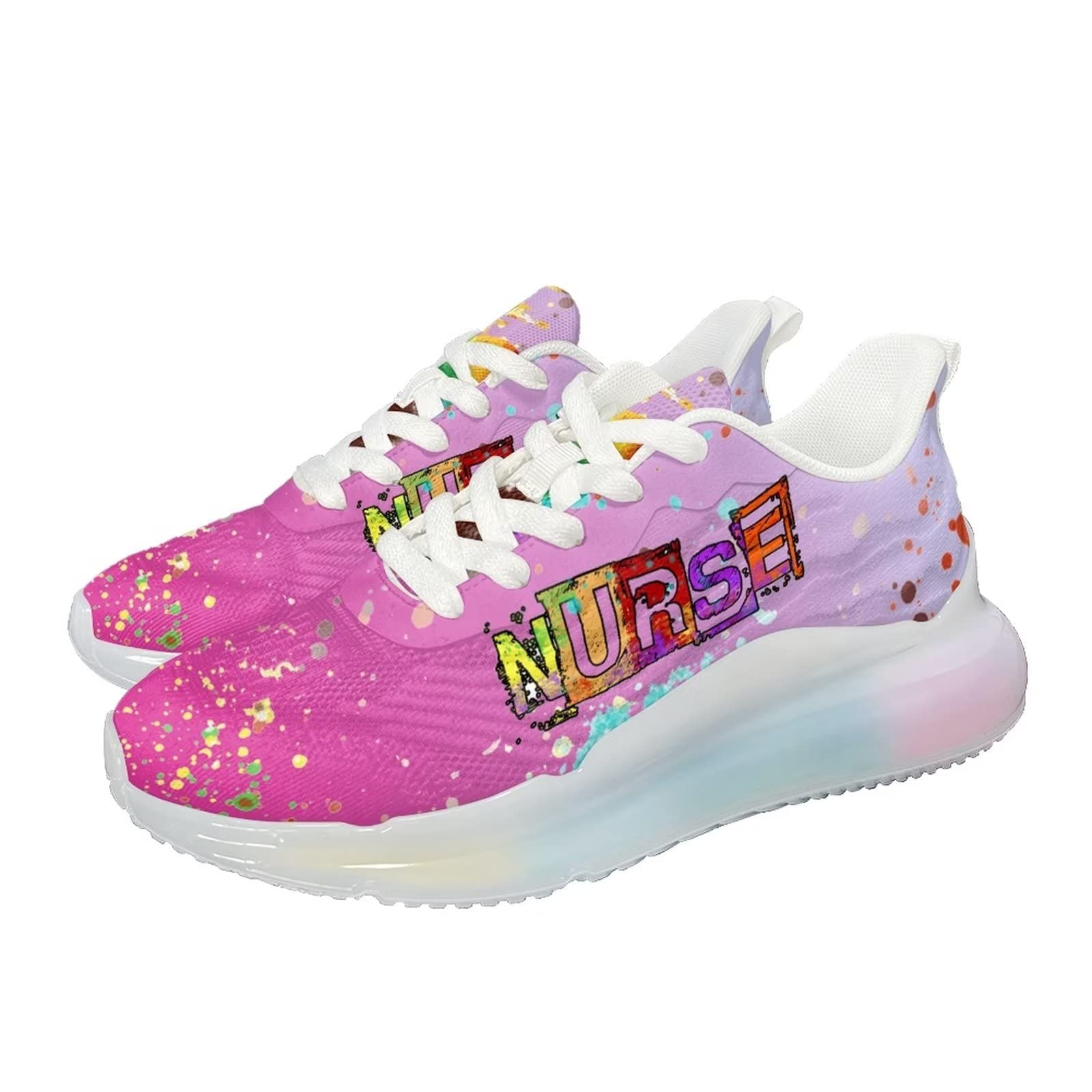 Damskie buty do biegania Lekkie buty do chodzenia Siłownia Fitness Trampki, Pielęgniarka Hot Pink, 40 EU