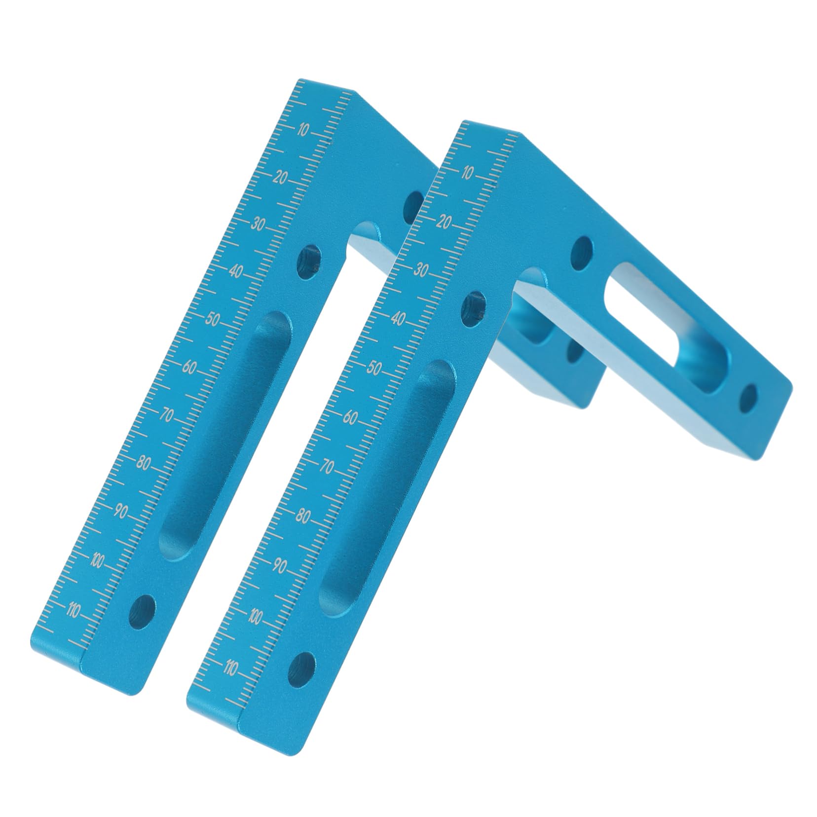 CIYODO 2pcs Carpentry Square Ruler Angle Clamps 90 Degree Clamp Corner Clamps for Woodworking 90 Degree Positioning Squares Cabinet Clamps for Installing Cabinets Square Clamp Blue Iron