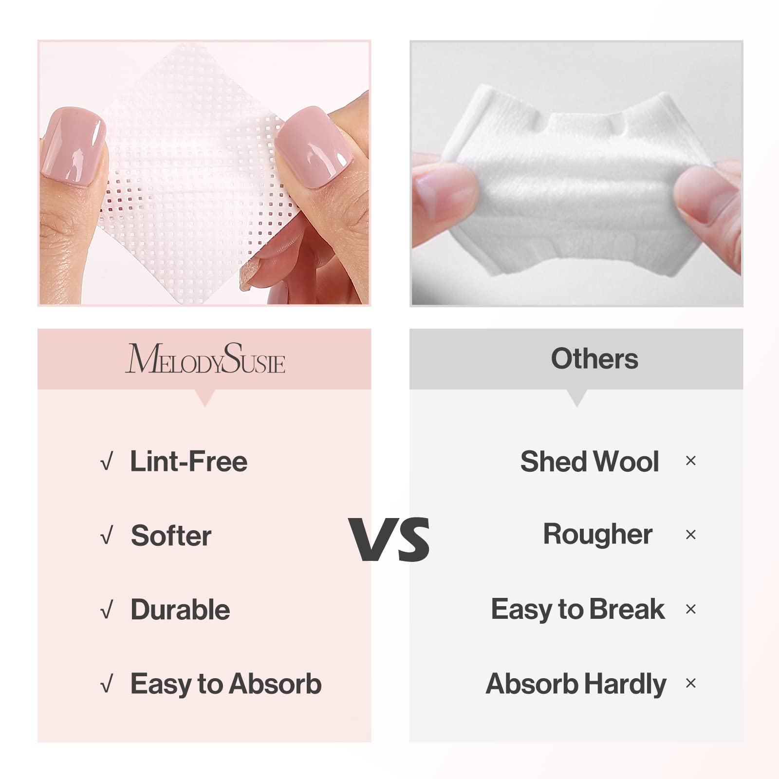 1050 toallitas de uñas sin pelusas, súper absorbentes, suaves, no tejidas, para quitaesmalte de uñas y toallitas de extensión de pestañas para arte de uñas 3