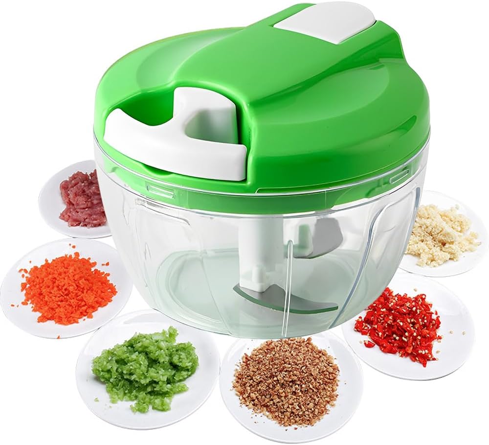 Multi-Function Manual Food Chopper,Manual Food Processor Vegetable Chopper, Portable Hand Pull String Garlic Mincer Onion Cutter for Veggies, Ginger, Fruits, Nuts,etc.Wonderful for Kitchen(520ml)