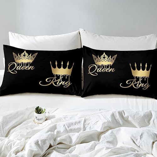Miniatura 6 de jejeloiu Juego de ropa de cama Queen y King, juego de edredón con patrón de corona para niños, niñas, adolescentes, decoración de habitación,