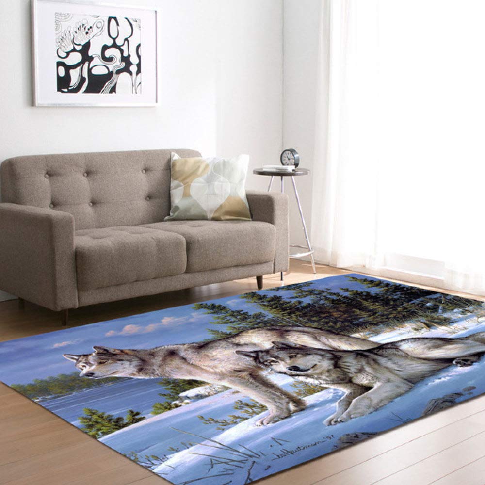 Tapis de motif de loup grand format tapis de cuisine et de chambre