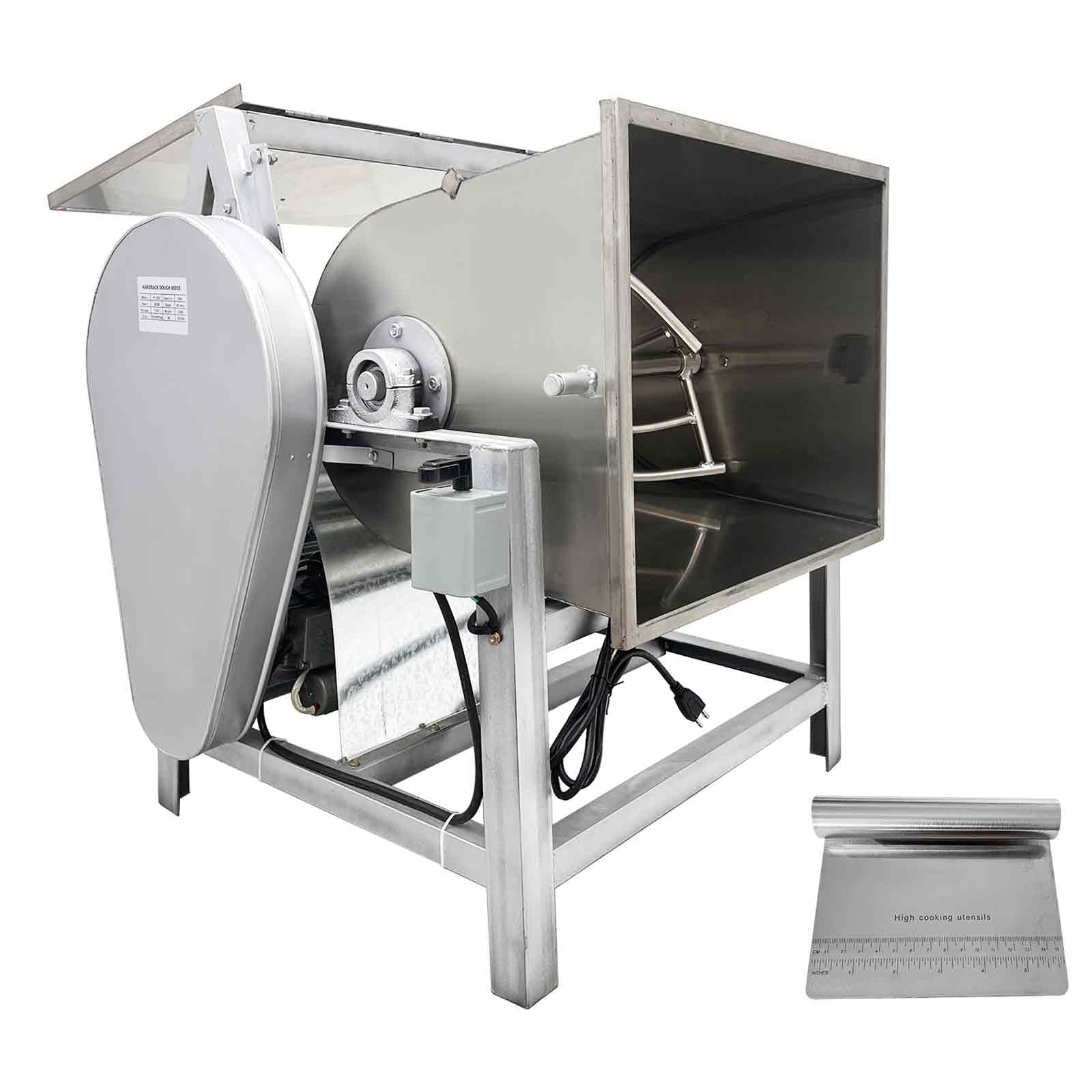 BEILOCKERY 110V 50kg Electric Dough Mixer with 90 Degree Tilt Bowl, 3000W Commercial Dough Kneading Machine, Heavy-Duty Dough Kneading Machine, Stainless Steel Food Mixer