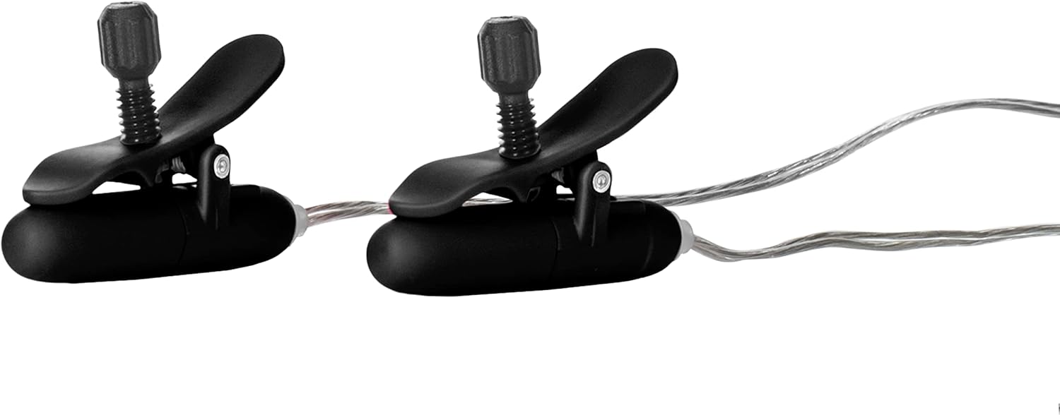 CalExotics Novelties Nipple Play Vibrating Heated Nipple Teasers, Black