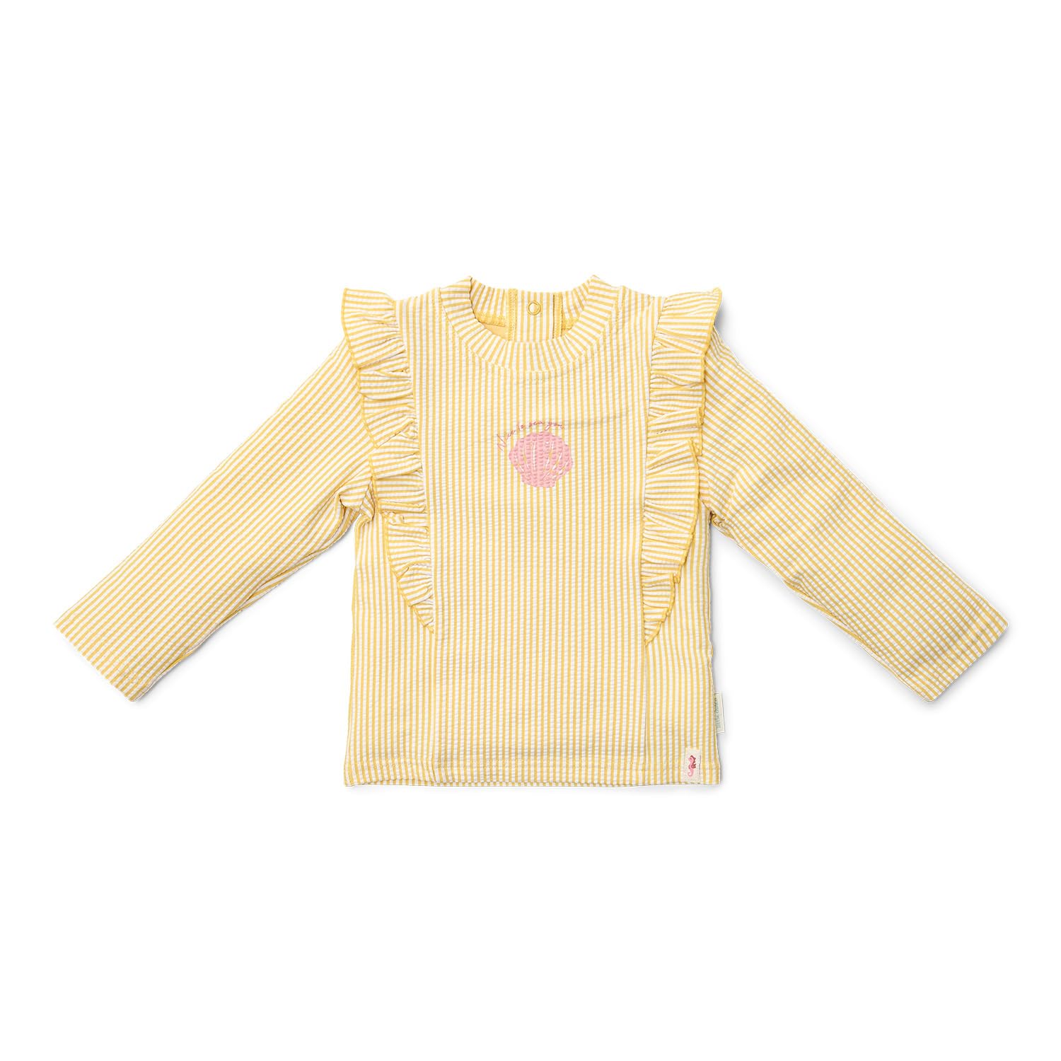 Little Dutch CL25038327 Schwimmshirt mit Rüschen Langarm - Ocean Treasures gelb (Gr. 86/92)