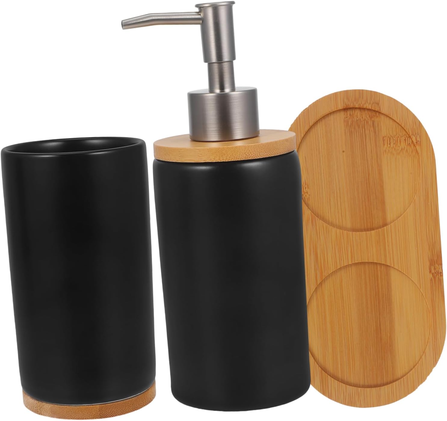 IMIKEYA 1Set Elegant Bathroom Accessory Set Includes Toothbrush Holder Lotion Dispenser and Tray for Stylish Bathroom Decor and Functionality