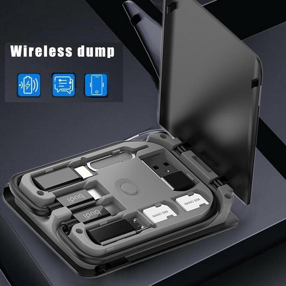 Kit Organizzatore USB Con Adattatori E Supporto Per Telefono – 4 Porte (Android, Lightning, USB, Type-C) E Ricarica 60W
