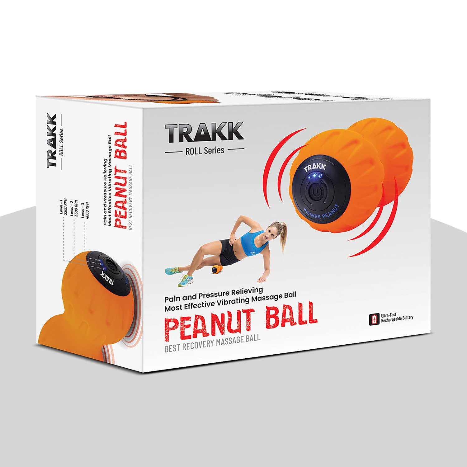Amazon.com: TRAKK Power Peanut Massage Foam Roller w/ 3 Vibration Intensity  Settings & Rechargeable Battery, for Workout Recovery & Muscle Pain, Orange  : Health & Household