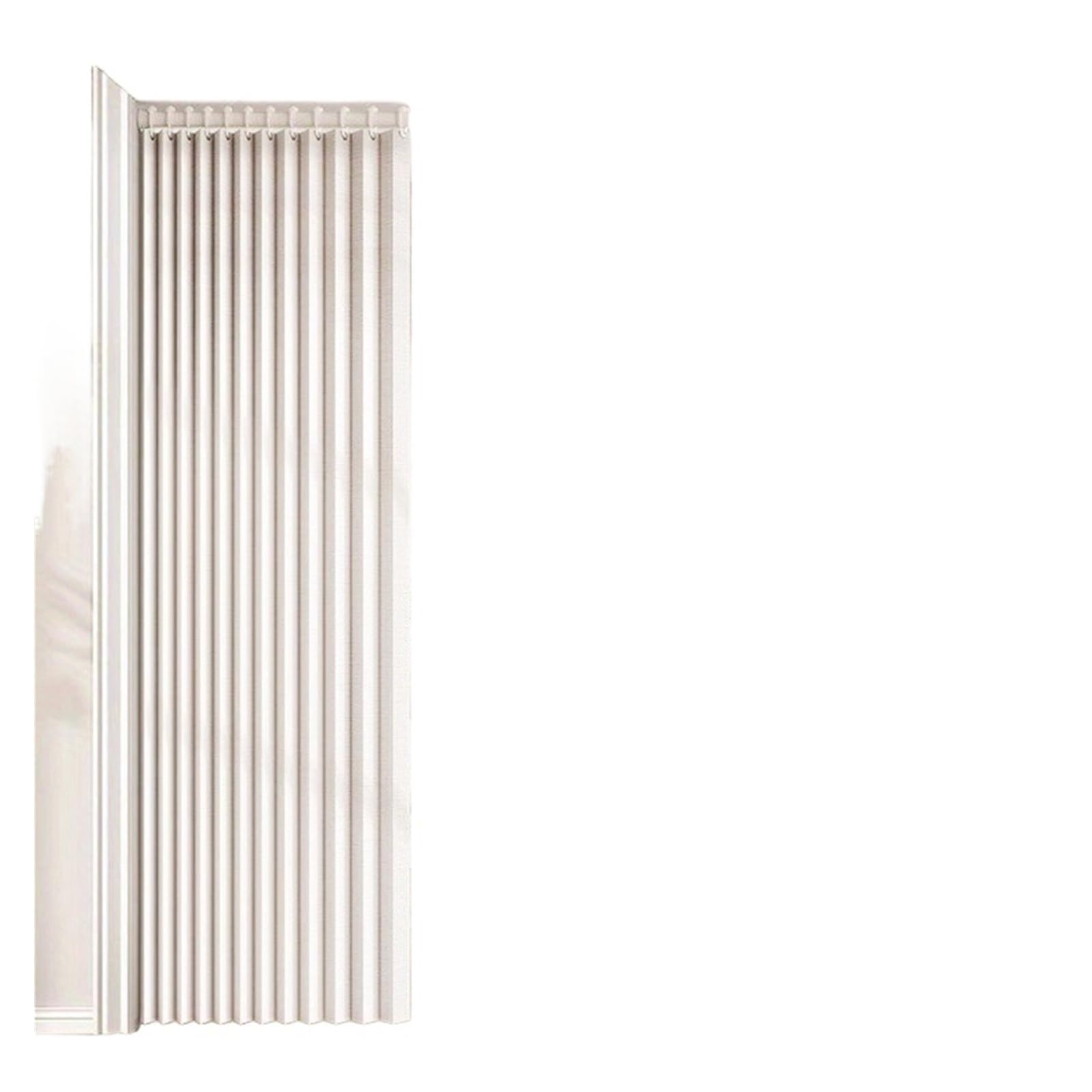WEQYFDC Blackout Door Curtains Folding Accordion Pleated Curtain, Thickened Room Partition Door, Living(Beige,100x200cm)