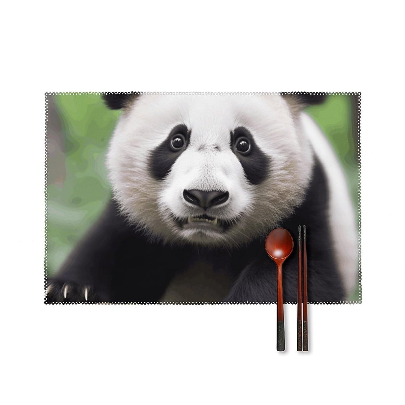 Set de table panda mignon pour repas de famille et goûter des enfants dans la cuisine