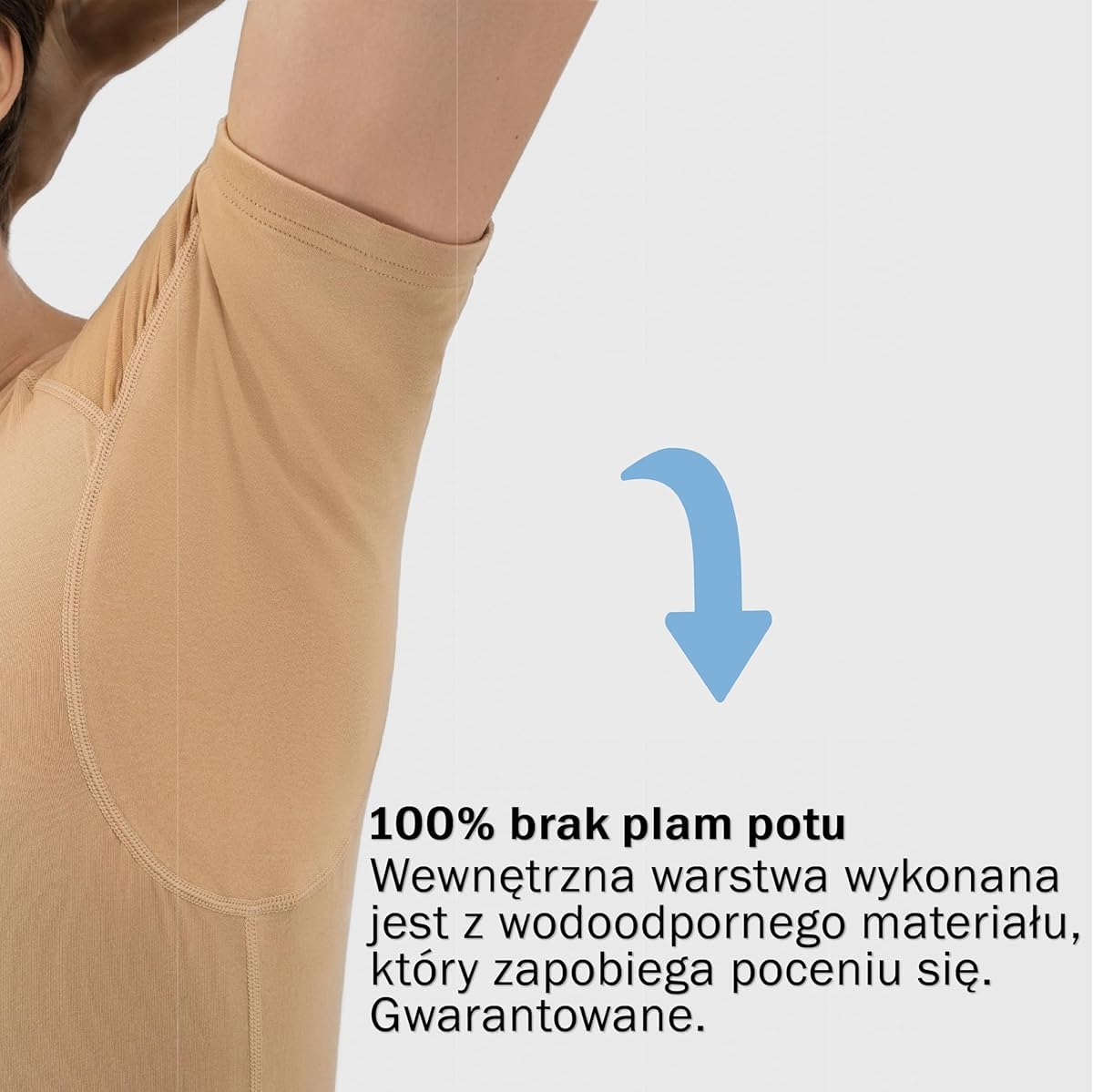Anti Sweat Shirt – koszulka przeciw plamom potu – Anti Sweat Undershirt – z ArmPads PRO & Silver Treatment – męska – V-Neck z głębokim dekoltem w serek