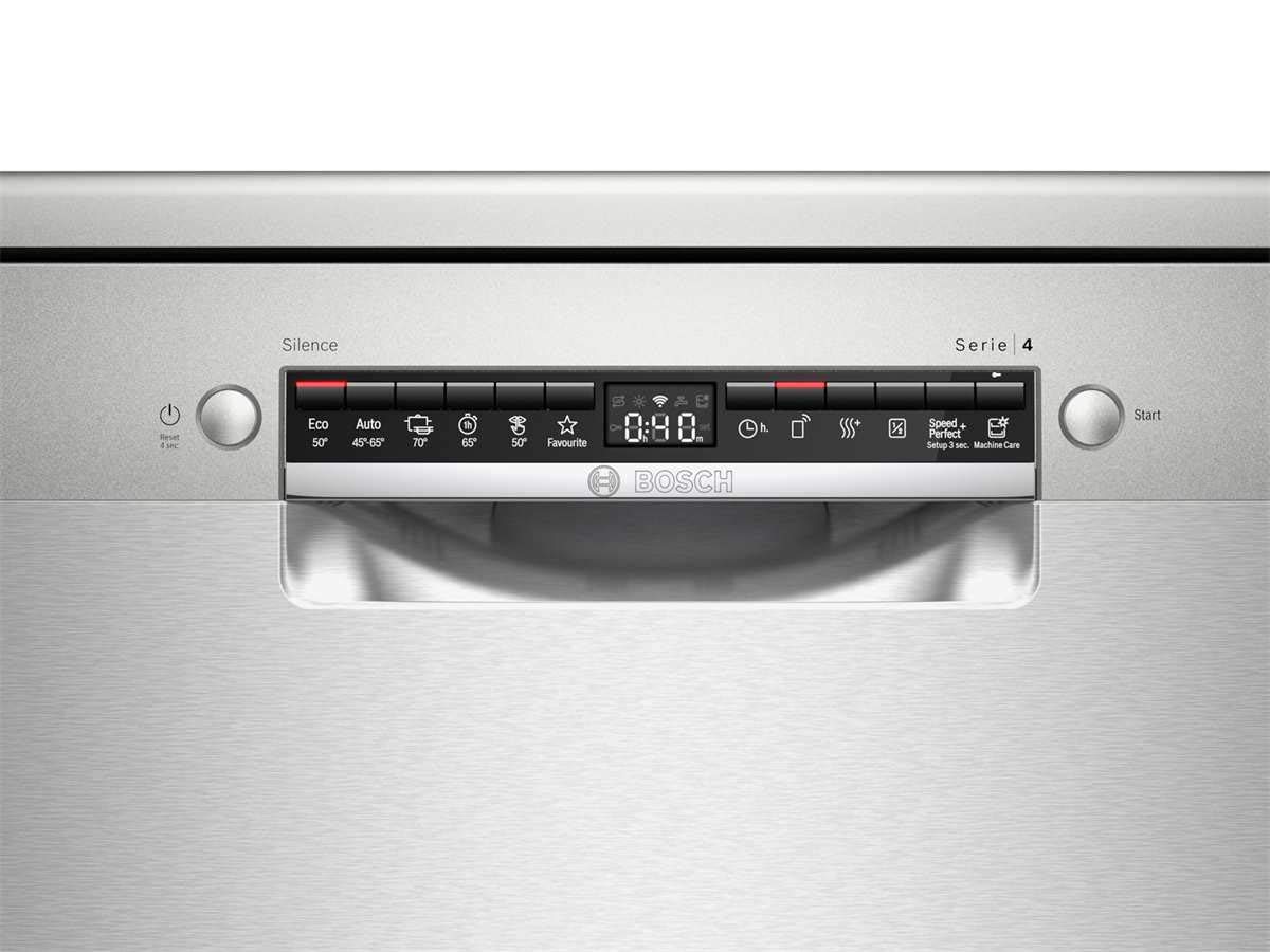 Bosch SMS4HVI31E Serie 4 Lavastoviglie indipendenti, E, 60 cm, in Acciaio Inox, 94 kWh/100 cicli, 13 MGD, SilencePlus, Asciugatura Extra, cassetto Vario, Home Connect