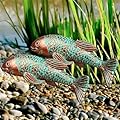 Garden Statues,Koi Fish Decor,Set of 2 Antique Koi Fish Garden Statue,Fish Sculpture Garden for Outdoors,Patio Decor,Backyard and Home Kitchen Decoration,Gardening Gifts for Mom Women Grandma