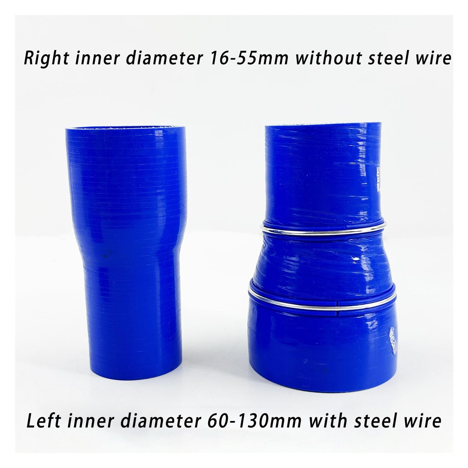 Acoplador De Manguera Reductor De Silicona, Abrazadera De Manguera De Acero Inoxidable Azul Turbo | Intercooler Tubo de admisión Radiador Refrigerante Conector Schlauchverbinder Klimaanlage(Blue-ID63 to 70mm)
