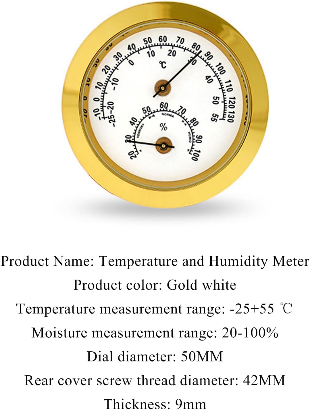 High Precision Temperature and Humidity Meter, Thermometer and Humidity Meter, -30+60 ℃, Clear Scale,Car/Home/Indoor/Cigar Box/Guitar Box/Piano Box(Color:B)